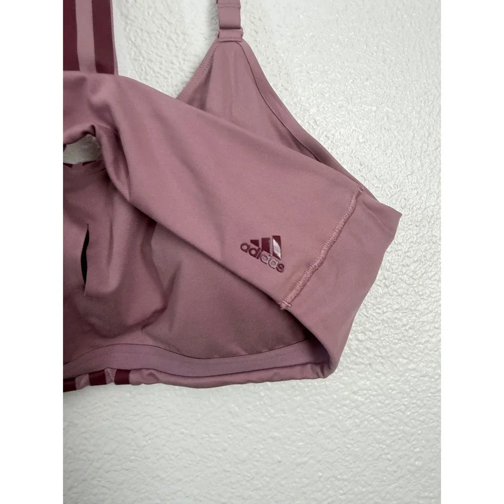 Adidas‎ All Me 3-Stripes Low Impact Sports Bra Mauve Pink FJ7283